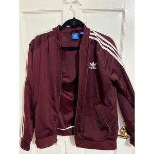 Adidas Burgundy Size L Track Jacket